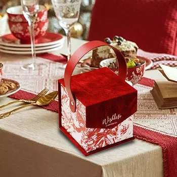 Свадебная коробка конфет, подарок подружке невесты, элегантная сумка для подарков, переносные принадлежности с ручкой для Red 18x18x18cm