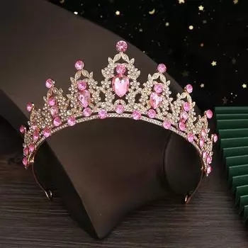 Свадебная Корона из сплава со стразами, высокая корона, свадебное платье, аксессуары для волос, повязка на голову для банкета на день рождения