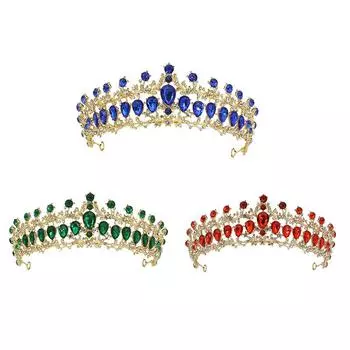 Свадебная корона Роскошная принцесса День рождения Церемония совершеннолетия Свадебная корона Вечеринка Выступление Головной убор Аксессуары для волос