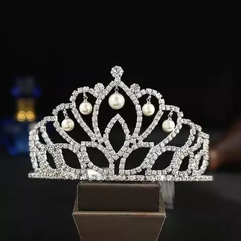 Свадебная корона с когтями, цепочкой и стразами, корона, танцевальный костюм, аксессуары для ужина, вечеринка по случаю дня рождения, для взрослых и детей, гребень для волос, повязка на голову