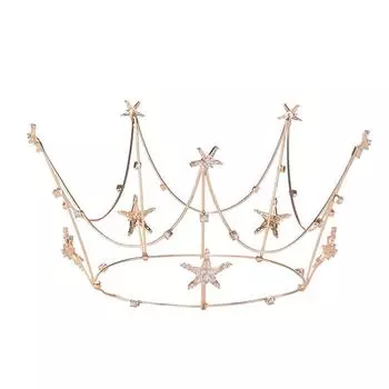 Свадебная корона со стразами, аксессуары для волос, свадебное платье невесты, корона принцессы, круглая корона, головной убор, аксессуары, подарок на день рождения