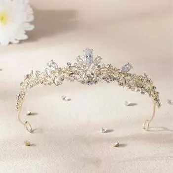 Свадебная корона Свадьба Свадебный банкет Новые элитные аксессуары класса люкс Аксессуары для волос Стиль барокко Ретро сплав корона