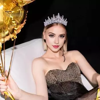 Свадебная корона тиара принцесса королева фея свадебный головной убор свадебная корона сплав горный хрусталь день рождения выпускной вечеринка подарок красный