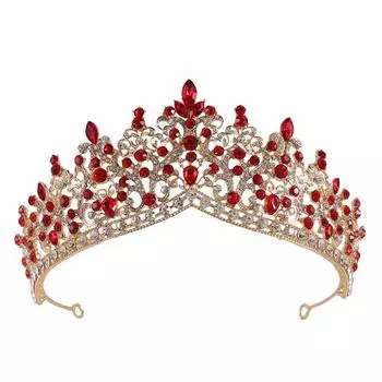 Свадебная корона в стиле барокко, атмосферная корона принцессы со стразами, свадебный головной убор невесты, корона из сплава