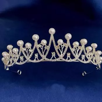 Свадебная корона в свадебном стиле со стразами и жемчугом, простая детская повязка на голову из сплава, блестящие аксессуары для волос