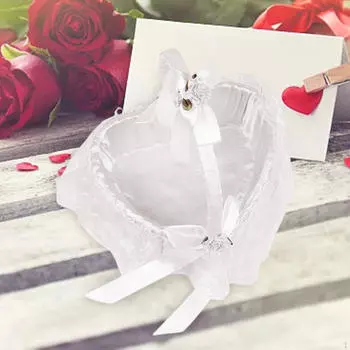 Свадебная корзина в форме сердца с контейнером для хранения конфет из ротанга для дома белый