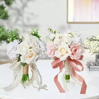 Свадебная невеста держит букет-имитацию цветов, высококачественный готовый продукт, реквизит для студийной съемки, украшение One Size розовый