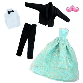 Свадебная одежда для модной кукольной пары для Кена для аксессуаров для куклы Барби Платье Мантия Костюм Футболка Шорты 1/6 30см Кукольный домик (НЕТ КУКЛ)