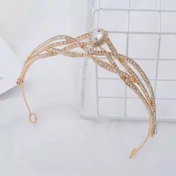 Свадебная повязка на голову в европейском и американском стиле со стразами