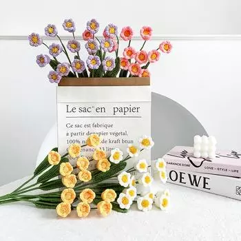 Свадебная Пряжа Лотоса Вязание крючком Декоративные Готовые Вязаные Цветы Вязаные Цветы Розы