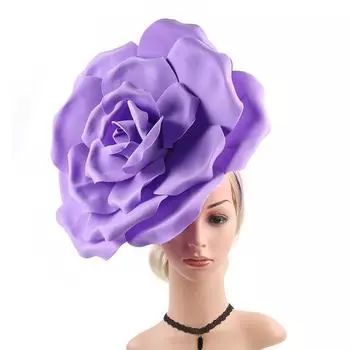 Свадебная шляпа-вуаль с розами и цветами, преувеличенный головной убор Марди Гра для женщин