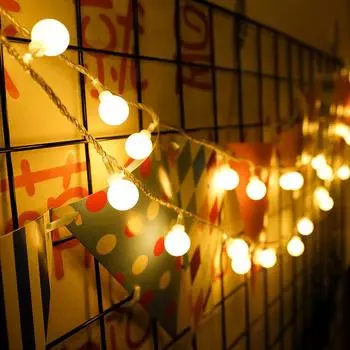 Свадебная светодиодная гирлянда, гирлянда, декоративная рождественская гирлянда, лампа, маленький шарик, USB 1,5 м/3 м/6 м, уникальная 1.5M Battery разноцветный