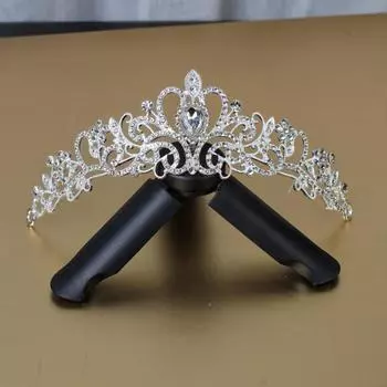 Свадебная тиара, большая корона, свадебные аксессуары, аксессуары для волос, ободок со стразами, свадебные аксессуары