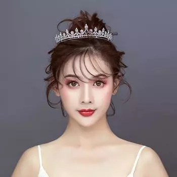 Свадебная тиара-корона простые белые элегантные аксессуары для волос в корейском стиле красивые и простые