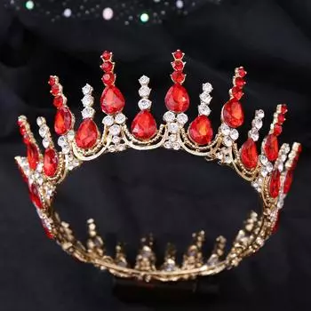 Свадебная тиара на день рождения принцессы круглая корона тиара свадебное платье свадебные аксессуары милая принцесса хрустальная корона