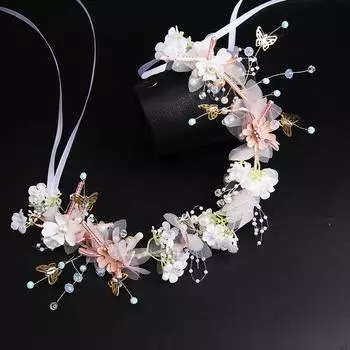 Свадебная тиара ручной работы хрустальные украшения свадебные аксессуары жемчужные шарики детские женские гирлянды корона повязка на голову аксессуары