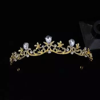 Свадебная тиара свадьба день рождения вечеринка цветок венок шоу ведущий сплав простая корона тиара