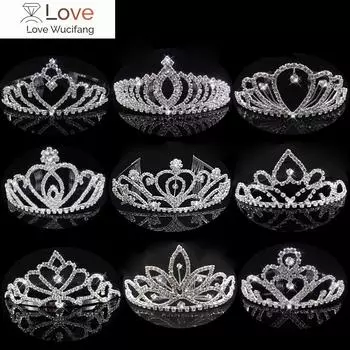 Свадебная тиара свадебная корона мода горный хрусталь кристалл любовь сердце повязка на голову аксессуары для девочек украшения для волос подарок adjustable