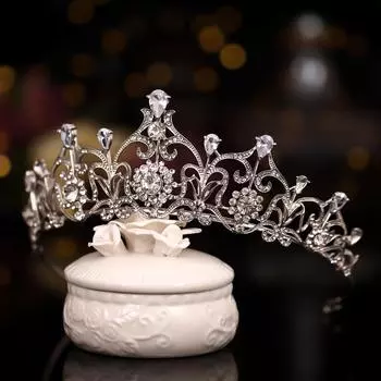 Свадебная тиара, свадебная корона, серебряный цвет, стразы, корона и тиара, свадебные украшения для волос, аксессуары для женщин, головной убор, подарки серебряный