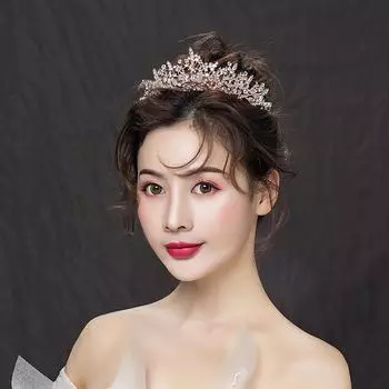 Свадебная тиара в стиле ретро, хрустальная стеклянная бриллиантовая свадебная корона, высококачественные аксессуары, аксессуары для волос из сплава, тиара, ювелирные изделия