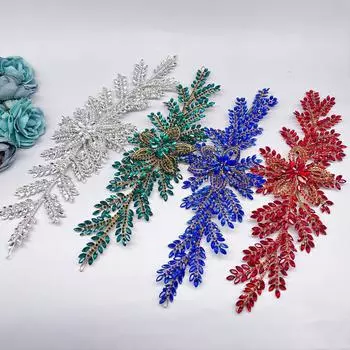 Свадебная тиара в виде листа, полная бриллиантов, тяжелая промышленность, легкая роскошная пластина, повязка на голову, повязка на голову, свадебное платье, аксессуары Dz135 красный