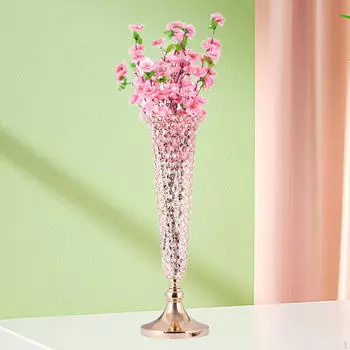 Свадебная ваза для цветов, труба, металлическая современная центральная часть высотой 23,62 дюйма, золотая для стола