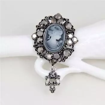Свадебная вечеринка Антикварные винтажные украшения Подарок Значок Брошь Камея Брошь Женская подвеска Викторианский камень