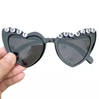 Свадебная вечеринка, свадебные солнцезащитные очки, молодожены, в форме сердца, оправа для девочек, подвески для носа, очки, солнцезащитные очки в стиле рок, женские белый