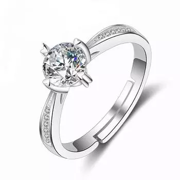 Свадебное кольцо с бриллиантом, роскошное, с легкой инкрустацией в форме сердца, модное женское кольцо для пары opening adjustable