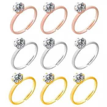 Свадебное кольцо, свадебное кольцо со стразами для мужчин и женщин, модное открывающееся золотое кольцо с четырьмя когтями и бриллиантами белый