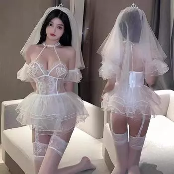 Свадебное нижнее белье: Чувственное свадебное ночное белье и дразнящий халат для страстных вечеров XXL