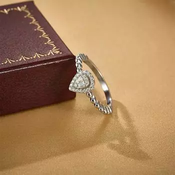 Свадебное обручальное кольцо с муассанитом на заказ в форме капли воды, стерлинговое серебро 925 пробы, цвет D, кольца с муассанитом для женщин 5 белый