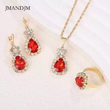 Свадебное ожерелье, кольцо, серьги, набор колец, аксессуары для свадебного ужина, набор из трех предметов