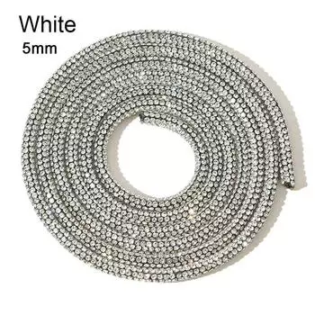 Свадебное платье браслет шнурок полный страз трубка страз стекло кристалл шнур страз веревка 5mm-White
