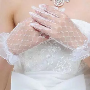 Свадебное платье для выступлений Свадебные шифоновые короткие кружевные красные перчатки женские красный