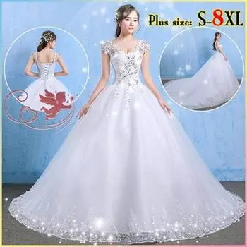 Свадебное Платье На Одно Плечо Лето Большой Размер Бриллиант Невесты Свадьба Роскошные Длинные Хвосты S белый