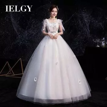 Свадебное платье, новое, с высокой талией для беременных, большие размеры на бретельках, толстая невеста мм, с высокой талией S белый