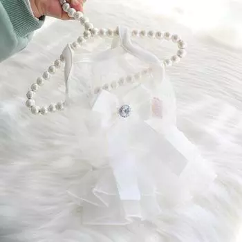 Свадебное платье, одежда для собак, белая юбка-пузырь для собак, одежда для домашних животных, маленькие тонкие летние йорки, мягкая одежда для девочек, Ropa Para Para XS белый