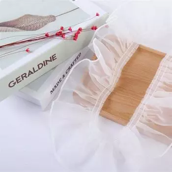 Свадебное платье Подол Кружевные аксессуары Зашифрованные складки из органзы Цена 1 метр Ширина 10 см Абрикос