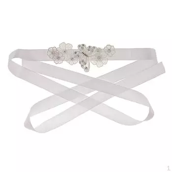 Свадебное платье с поясом-бабочкой и цветком