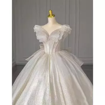 Свадебное платье-труба для новой невесты, высокое качество, ощущение маленького человека в бегах, стиль принцессы, тяжелая промышленность, роскошь, большая тянущаяся основная пряжа XS