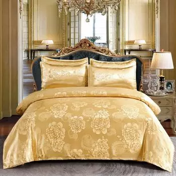 Свадебное постельное белье Европейский жаккардовый пододеяльник Комплект из трех предметов Американский US Single 150 * 200cm two-piece set