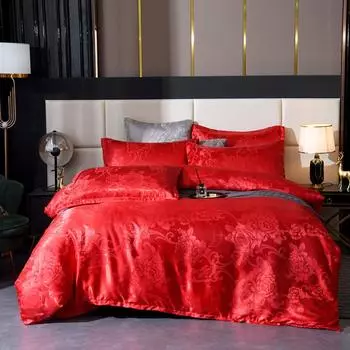 Свадебное постельное белье Европейский жаккардовый пододеяльник Комплект из трех предметов Американский jacquard-135 * 200 two-piece set