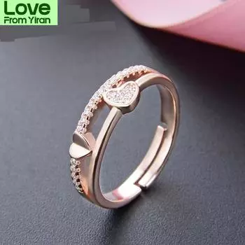 Свадебное сверкающее бриллиантовое кольцо из стерлингового серебра 925 пробы, обручальные кольца для женщин, ювелирные изделия, регулируемое кольцо, подарок, оптовая продажа Resizable