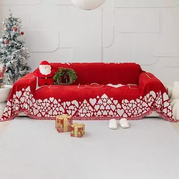 Свадебное торжество, чехол для дивана, полотенце, осень и зима, красное, универсальное, четырехсезонное, с полной спинкой, одеяло 180*130cm красный