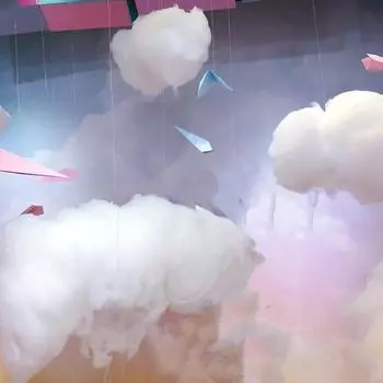 Свадебное украшение из хлопкового облака, искусственный 3D-потолок, украшение интерьера, рождественский день рождения, вечеринка, гостиная, подвесной декор своими руками M