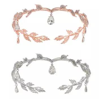 Свадебное украшение на лоб, подвеска на бровь, свадебная тиара со стразами, повязка на голову со стразами из сплава, ювелирные изделия с кристаллами в виде короны