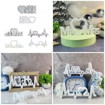 Свадебное украшение стола из смолы, свадебное украшение для стола, форма для изготовления, прочная силиконовая форма для знака любви из смолы 3