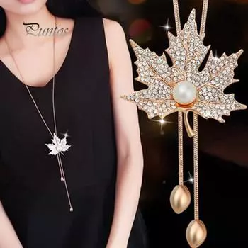 Свадебное женское ожерелье с искусственным жемчугом из клена