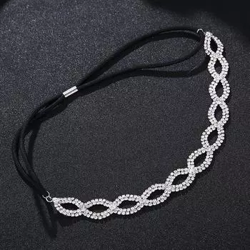 Свадебные аксессуары, эластичная повязка на голову ручной работы со стразами, повязка на голову, модный головной убор